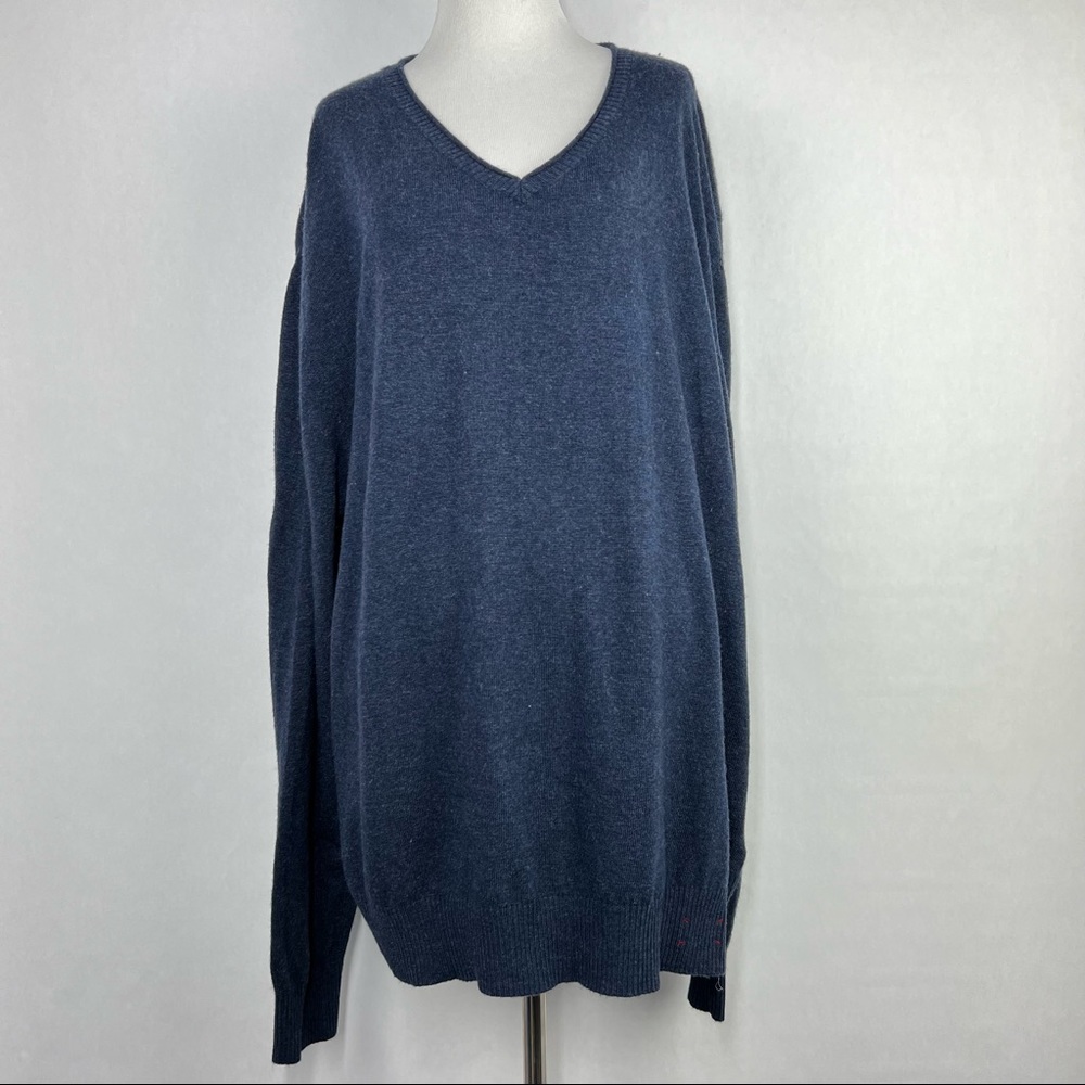 Five Four V neck Blue Size 3XL Men’s Long Sleeve Pullover Sweater NWT
